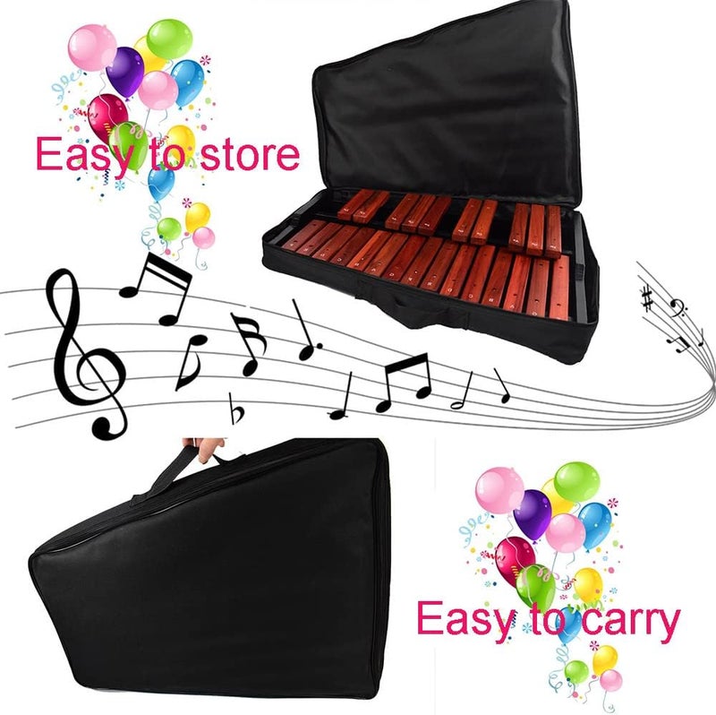 ENNBOM 25 Key Wooden Glockenspiel Portable Xylophone Professional Percussion Instrument with Mallets and Carrying Bag - Image 4